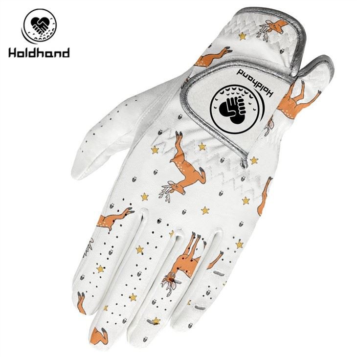 Ladies' Golf PU Leather Gloves With Red Love Print