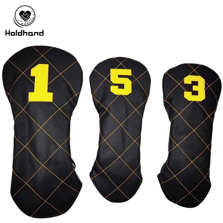 Golf Headcovers Golf Driver Fairway Hybrid Head Cover Golf Blade Mallet Putter Cover Birdie Design Premium Leather Waterproof Driver Fairway(FW) Wood Hybrid(UT) With Number Tags