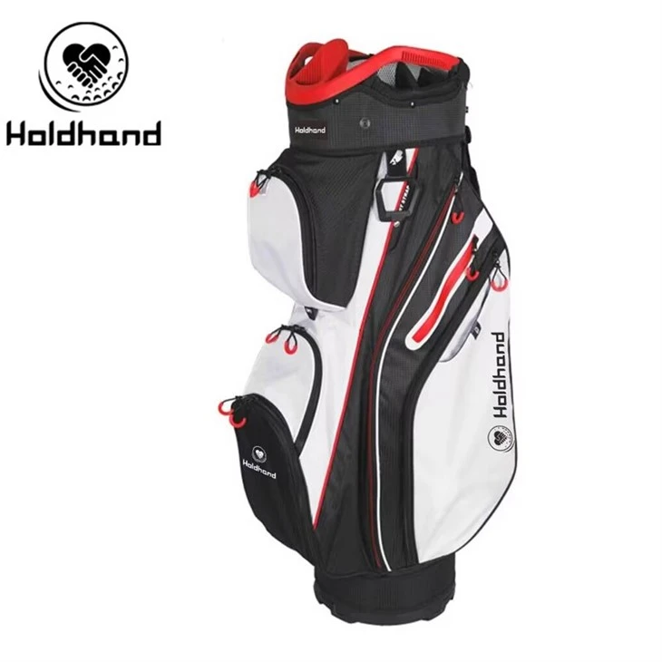 Stylish Black Polyester Water-resistant Custom Pockets Design Golf Bags Golf Cart Bag